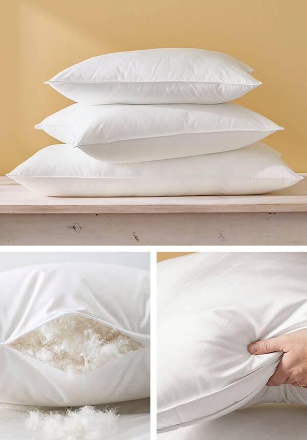 Close-up views of our Garnet Hill Signature White Down Pillow